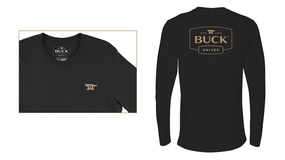 Buck Knives Long Sleeve T-Shirt - Men's, Extra Large, Black, 13209