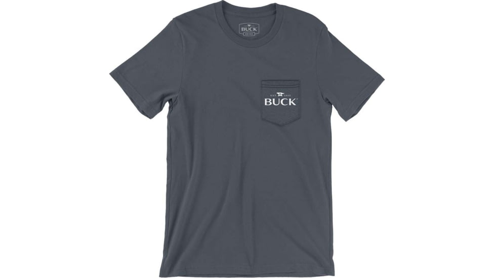 Buck Knives Pocket T-Shirt - Men's, Petrol Blue, Large, Cotton, 13354