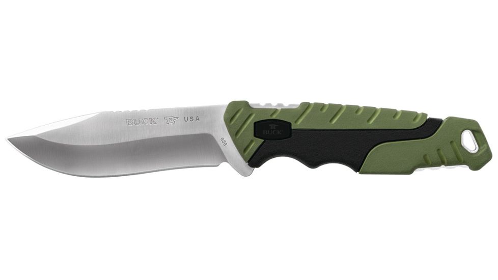 Buck Knives Pursuit Fixed Blade Knife, Green/Black Handle, Large 0656GRS