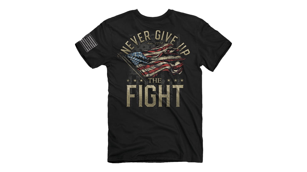 Buck Wear Never Give Up Short Sleeve T-Shirt - Men's, Large, Black, 2162L