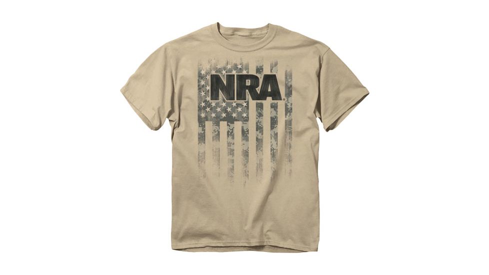 Buck Wear T-shirt Nra ''brush Flag'' Sand S-sleeve Large