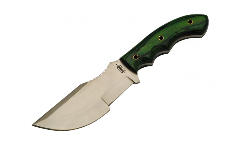 BucknBear Hulk Bushcraft Tracker Fixed Knife, Maple Burl, Silver Blade, NSN N BNB34221BT