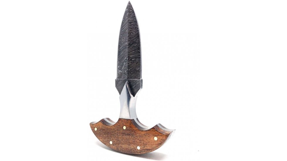 BucknBear Push Fixed Dagger with Walnut Handle, Silver, Wood, BNB15256