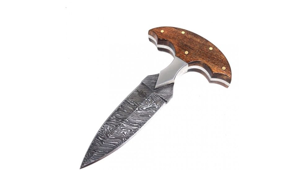 BucknBear Push Fixed Dagger with Walnut Handle, Silver, Wood, BNB15256