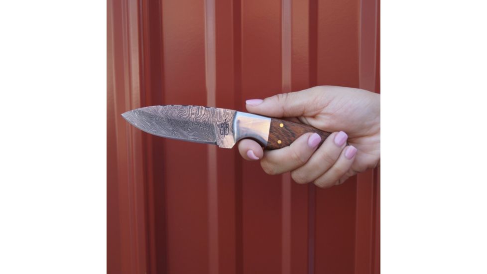 BucknBear Small Hunter with Walhut Wood Handle, Silver, Wood, BNB134635