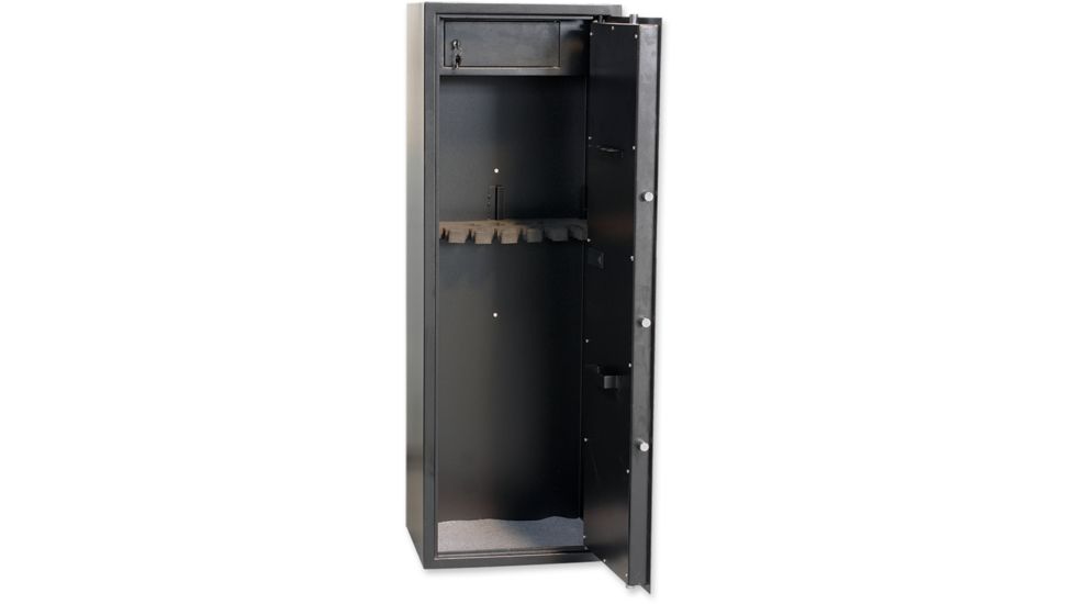 Bulldog Cases &amp; Vaults 57inx19inx14in Standard 8 gun floor safe w/ locking ammo box and digital lock- black BD571914