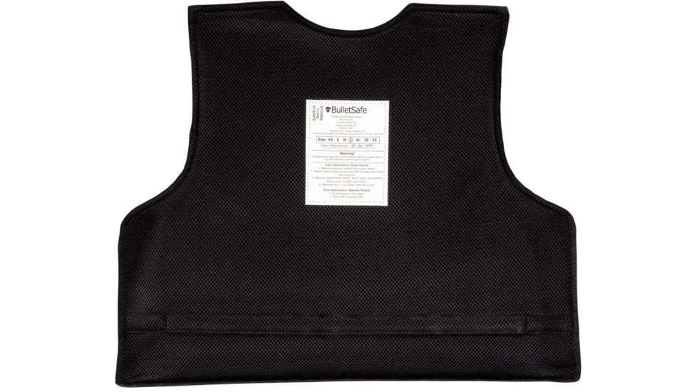 BulletSafe Bulletproof Vest, Level IIIA, Black, XS, BS52000B-XS