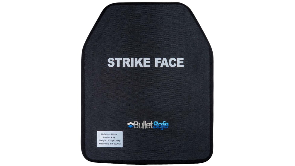 BulletSafe Lightweight Ballistic Ceramic Plate, Level III, Black, BS56000