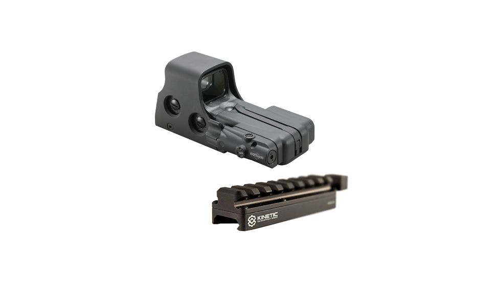 EOTech Holographic Sight with Laser Battery Cap 65 MOA Ring-1 MOA Dot 512.LBC w/ Kinetic Development Group SIDELOK Universal Scope Riser 512.LBC-KIT1