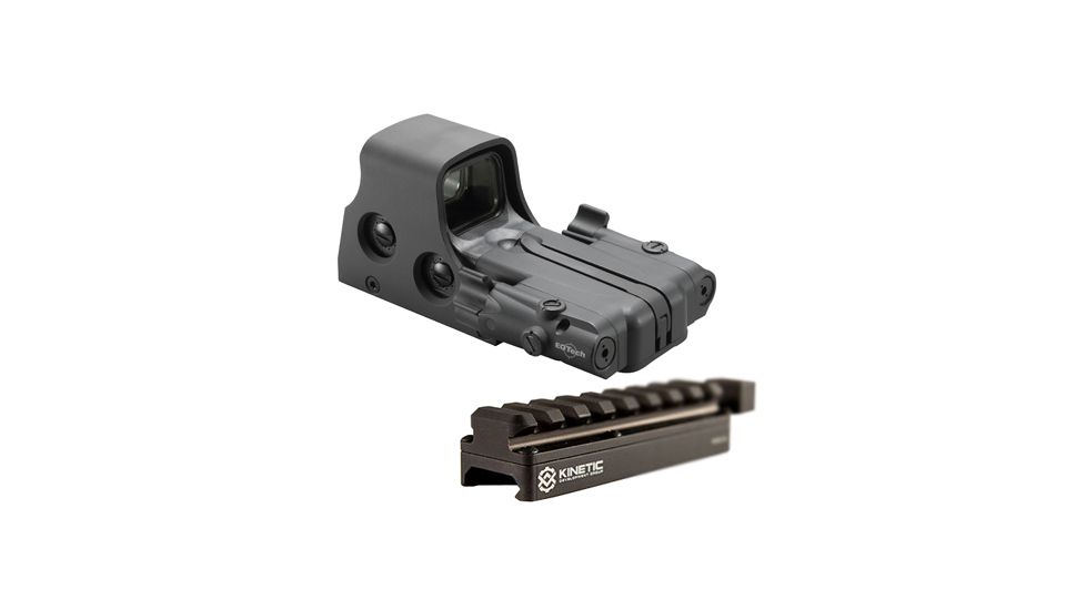 EOTech Holographic Sight with Laser Battery Cap 65 MOA Ring-1 MOA Dot 552.LBC2 w/ Kinetic Development Group SIDELOK Universal Scope Riser 552.LBC2-KIT1
