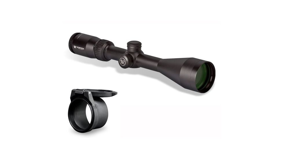 Vortex Crossfire II 3-9x50 mm Rifle Scope, 1 in Tube, Second Focal Plane, Black, Hard Anodized, Non-Illuminated Dead-Hold BDC Reticle, MOA Adjustment, w/ Vortex Defender Flip Cap, CF2-31011-KIT1