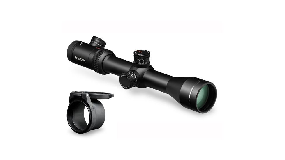Vortex Viper PST 2.5-10x44 Rifle Scope + Vortex Defender Flip Cap Objective Lens 44 (48-53 mm), Black O-44 PST-210S1-A-KIT1
