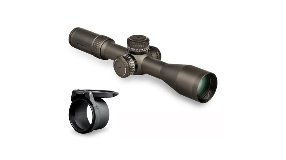 Vortex Razor HD Gen II 3-18x50mm Rifle Scope w/EBR-2C MOA Reticle,Stealth Shadow Black RZR-31803 + Vortex Defender Flip Cap Objective Lens 50 (55-59 mm), Black O-50 RZR-31803-KIT1
