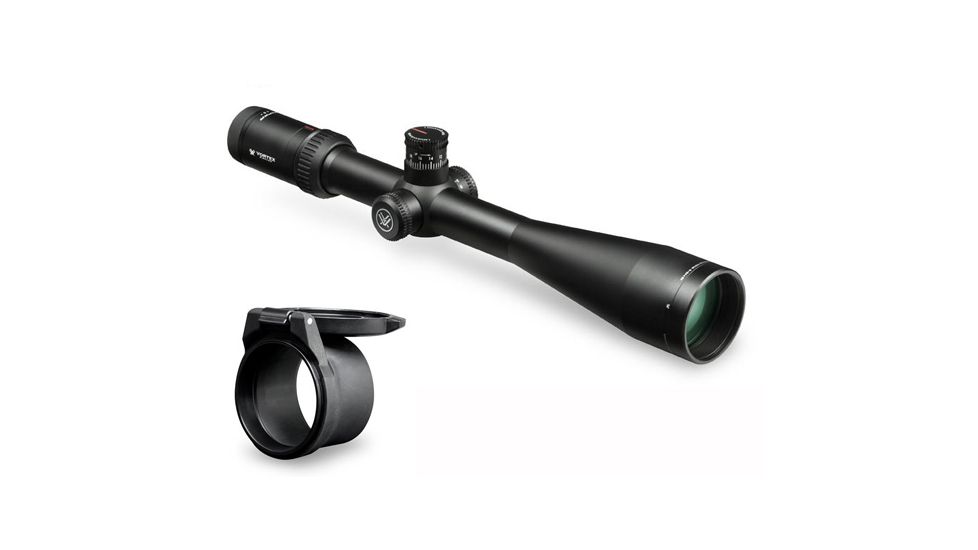 Vortex Viper HS LR 6-24x50 mm Rifle Scope, 30 mm Tube, First Focal Plane, Black, Hard Anodized, Non-Illuminated XLR MOA Reticle, MOA Adjustment, w/ Vortex Defender Flip Cap, VHS-4315-LR-KIT1