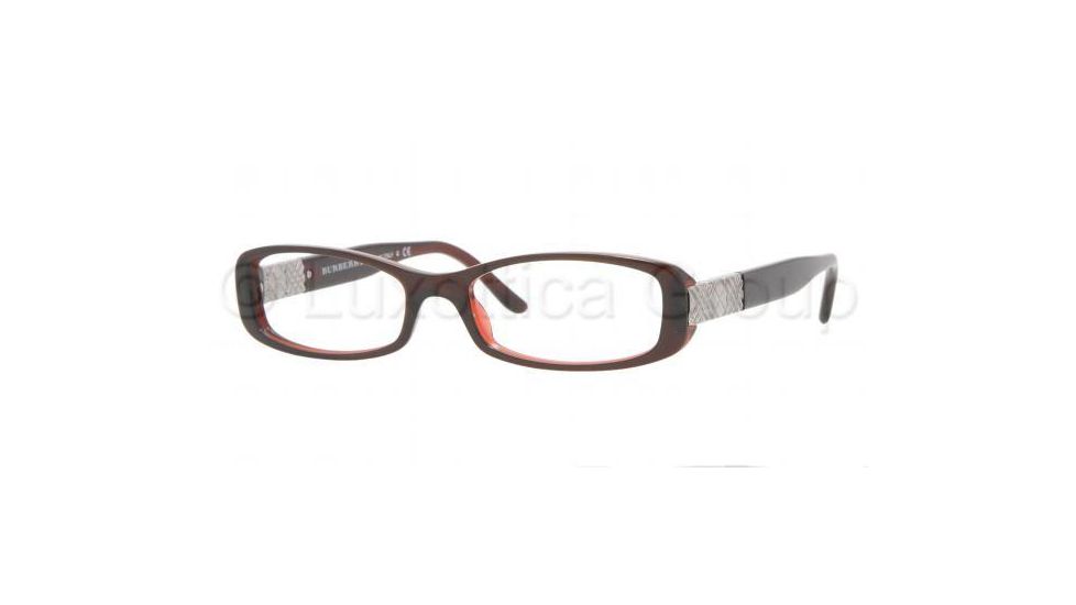 Burberry BE 2062 Eyeglasses Styles Top Dark Red Frame w/Non-Rx 50 mm Diameter Lenses, 3008-5016