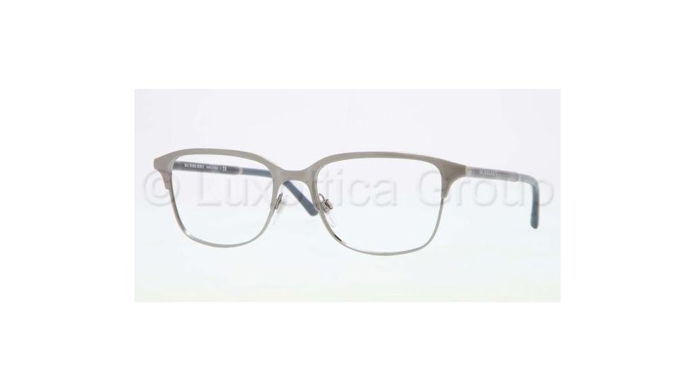 Burberry BE1250 Single Vision Prescription Eyeglasses 1008-5418 - Brushed Nickel Frame, Demo Lens Lenses