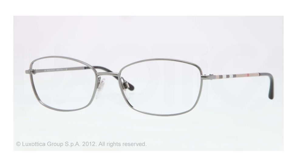 Burberry BE1256 Single Vision Prescription Eyeglasses 1003-51 - Gunmetal Frame, Demo Lens Lenses