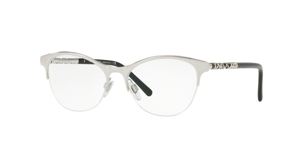 Burberry BE1298 Progressive Prescription Eyeglasses 1005-53 - Silver Frame