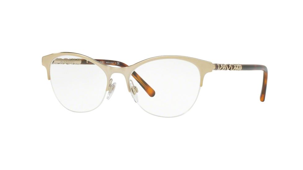 Burberry BE1298 Progressive Prescription Eyeglasses 1145-53 - Light Gold Frame