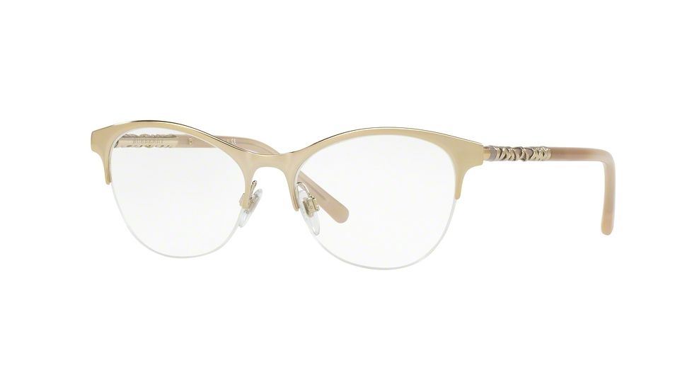 Burberry BE1298 Progressive Prescription Eyeglasses 1215-53 - Light Gold Frame
