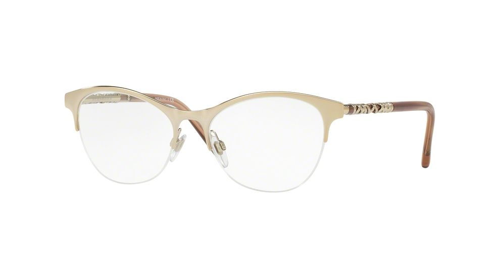 Burberry BE1298 Progressive Prescription Eyeglasses 1216-53 - Light Gold Frame