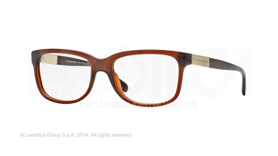 Burberry BE2164 Progressive Prescription Eyeglasses 3469-53 - Brown Frame