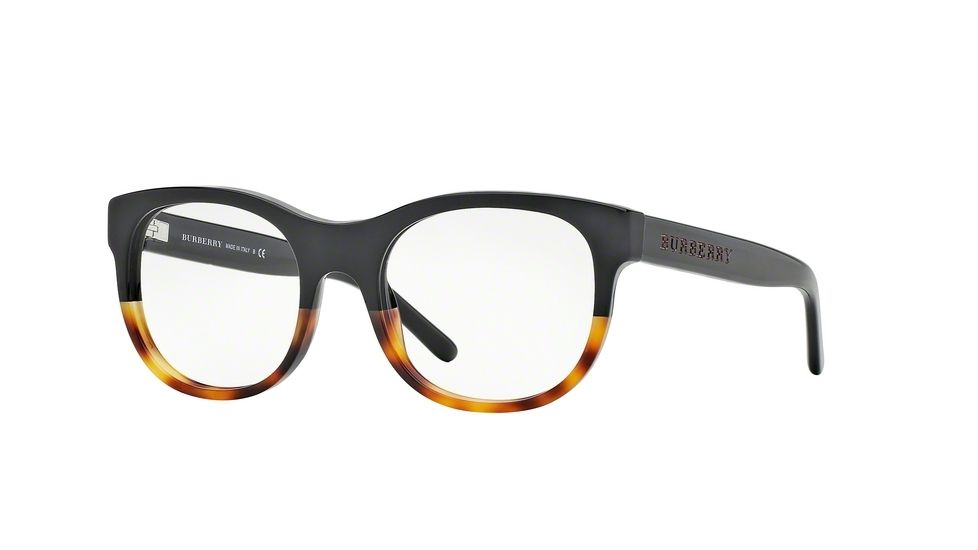 Burberry BE2169 Progressive Prescription Eyeglasses 3465-50 - Black/light Havana Frame