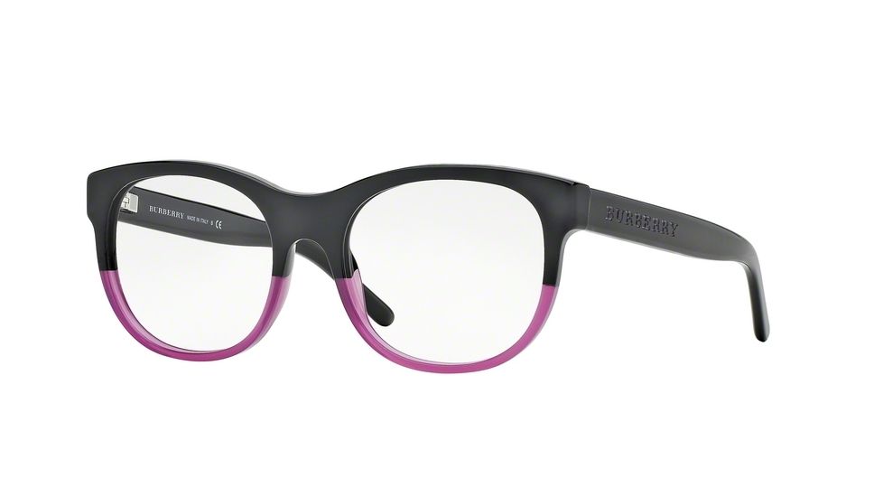 Burberry BE2169 Progressive Prescription Eyeglasses 3466-50 - Black/violet Frame