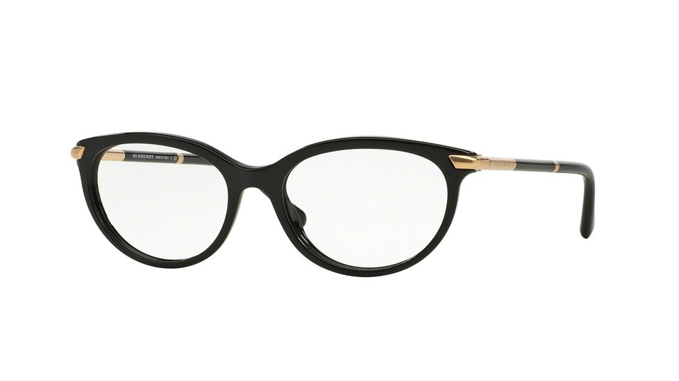 Burberry BE2177 Single Vision Prescription Eyeglasses 3001-53 - Black Frame