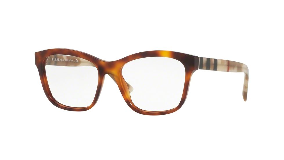 Burberry BE2227 Eyeglass Frames 3601-52 - Light Havana Frame