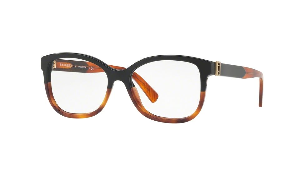 Burberry BE2252F Eyeglass Frames 3632-54 - Black / Havana Frame