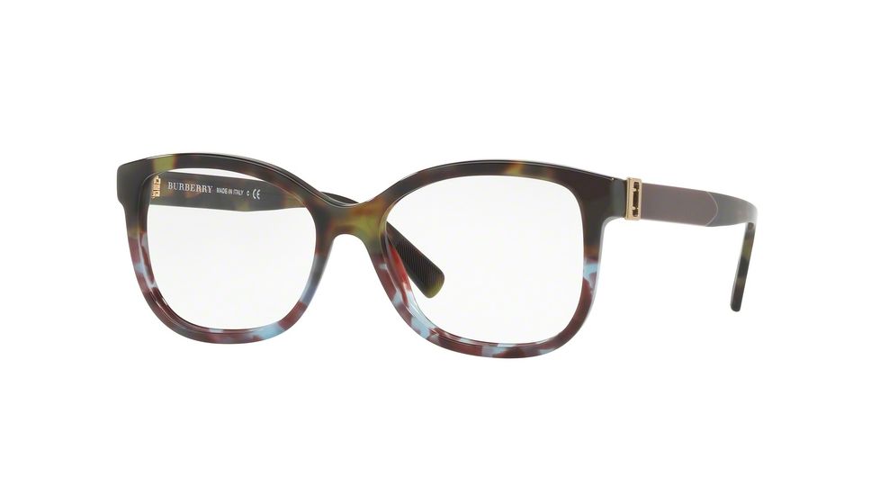 Burberry BE2252F Eyeglass Frames 3636-54 - Green Havana/blue Havana Frame