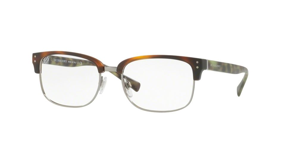 Burberry BE2253 Progressive Prescription Eyeglasses 3622-54 - Matte Light Havana/gunmetal Frame