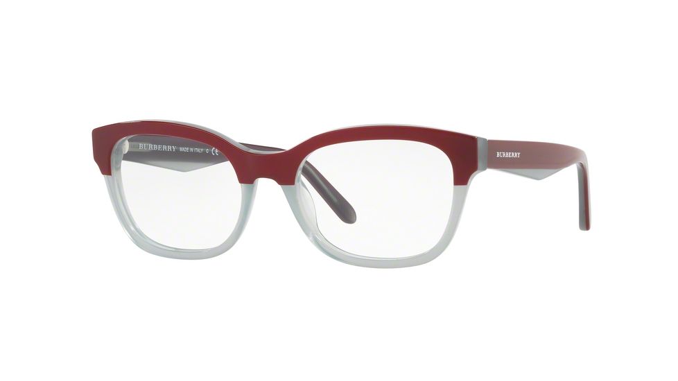 Burberry BE2257F Progressive Prescription Eyeglasses 3653-53 - Top Bordeaux On Grey Frame