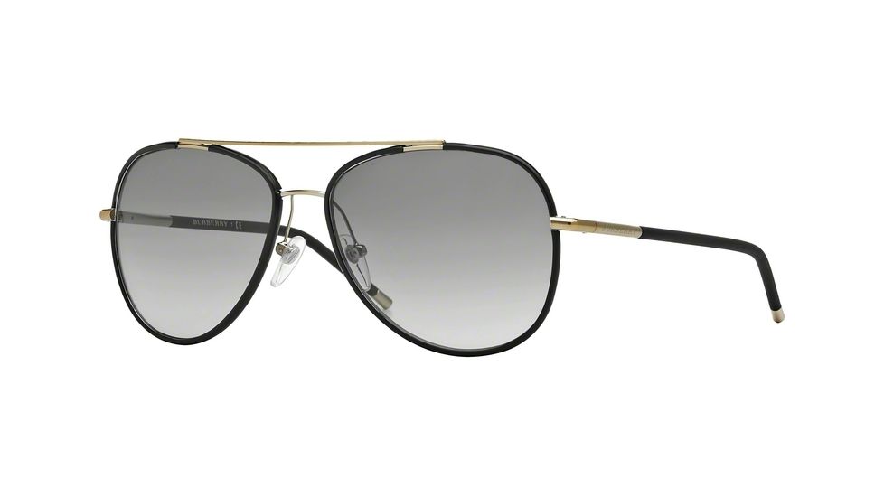 Burberry BE3078J Single Vision Prescription Sunglasses BE3078J-114511-57 - Lens Diameter 57 mm, Frame Color Light Gold/matte Black
