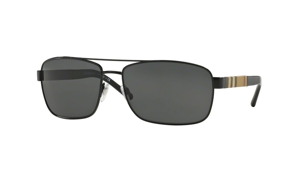 Burberry BE3081 Single Vision Prescription Sunglasses BE3081-100187-63 - Lens Diameter 63 mm, Frame Color Black