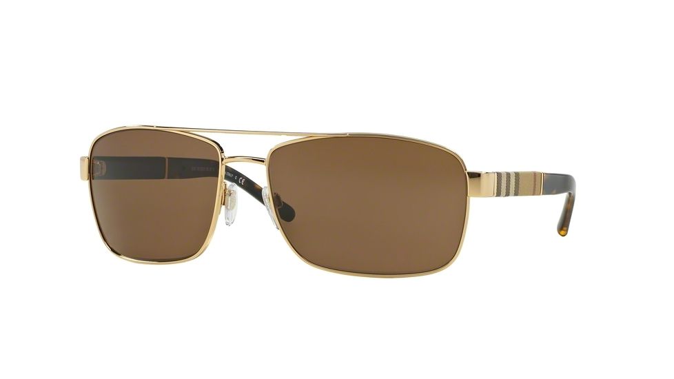 Burberry BE3081 Single Vision Prescription Sunglasses BE3081-101773-63 - Lens Diameter 63 mm, Frame Color Gold