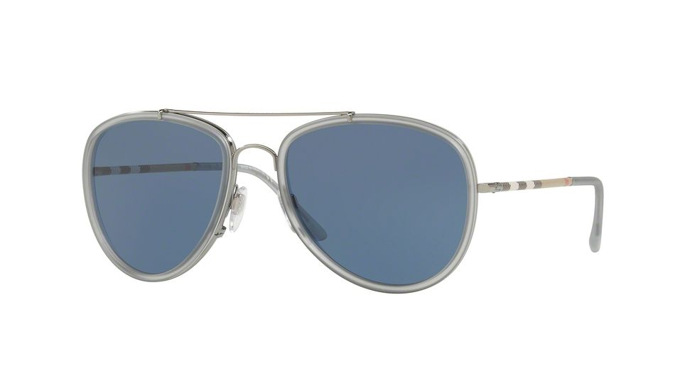 Burberry BE3090Q Single Vision Prescription Sunglasses BE3090Q-100380-58 - Lens Diameter 58 mm, Frame Color Gunmetal/matte Grey
