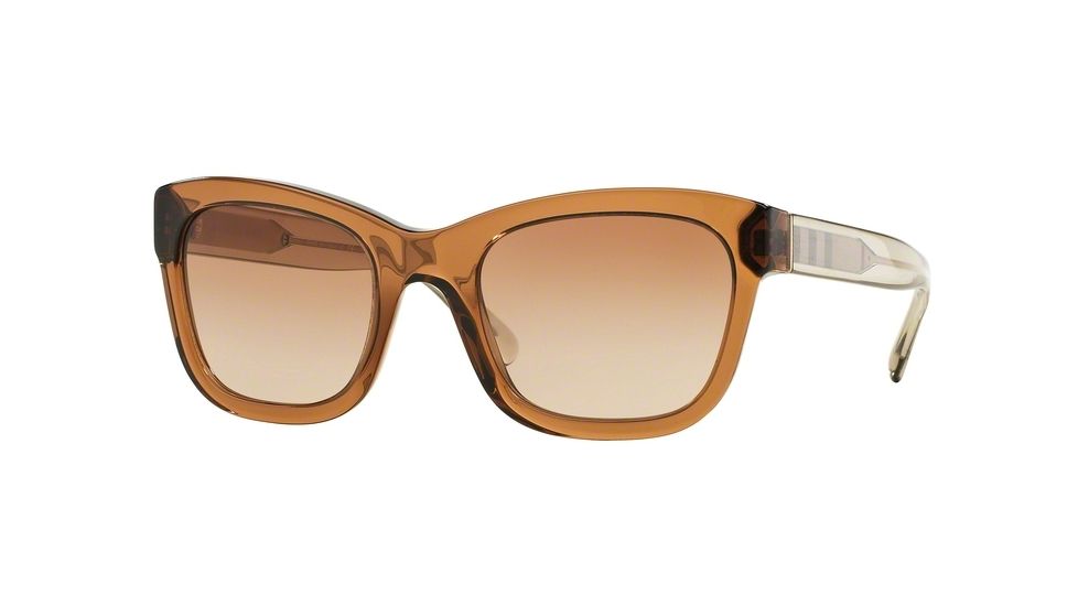 Burberry BE4209 Single Vision Prescription Sunglasses BE4209-356413-52 - Lens Diameter 52 mm, Frame Color Brown