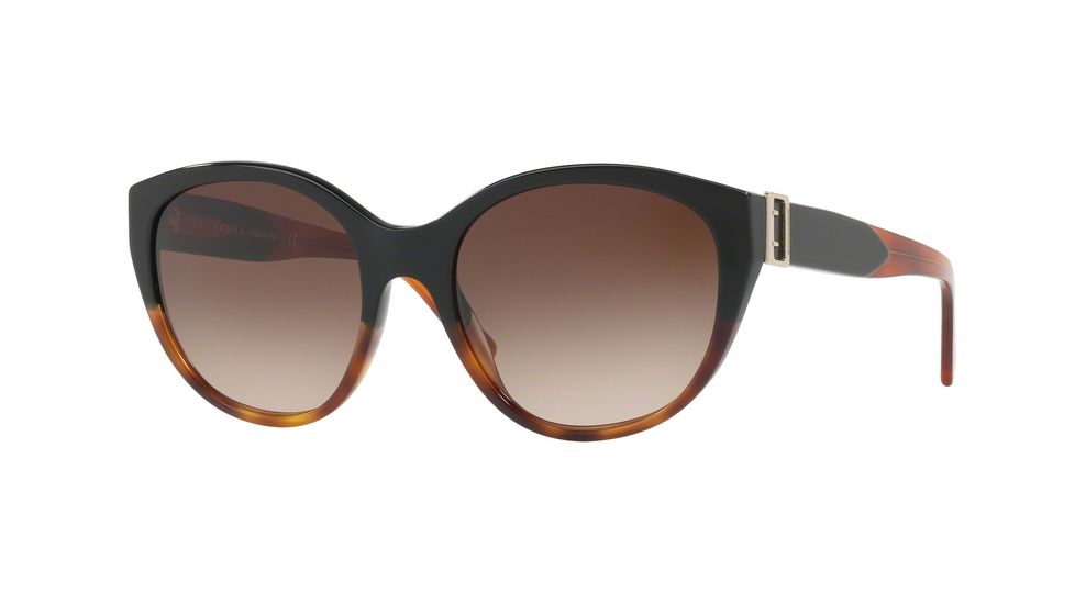 Burberry BE4242 Sunglasses 363213-55 - Black / Havana Frame, Brown Gradient Lenses