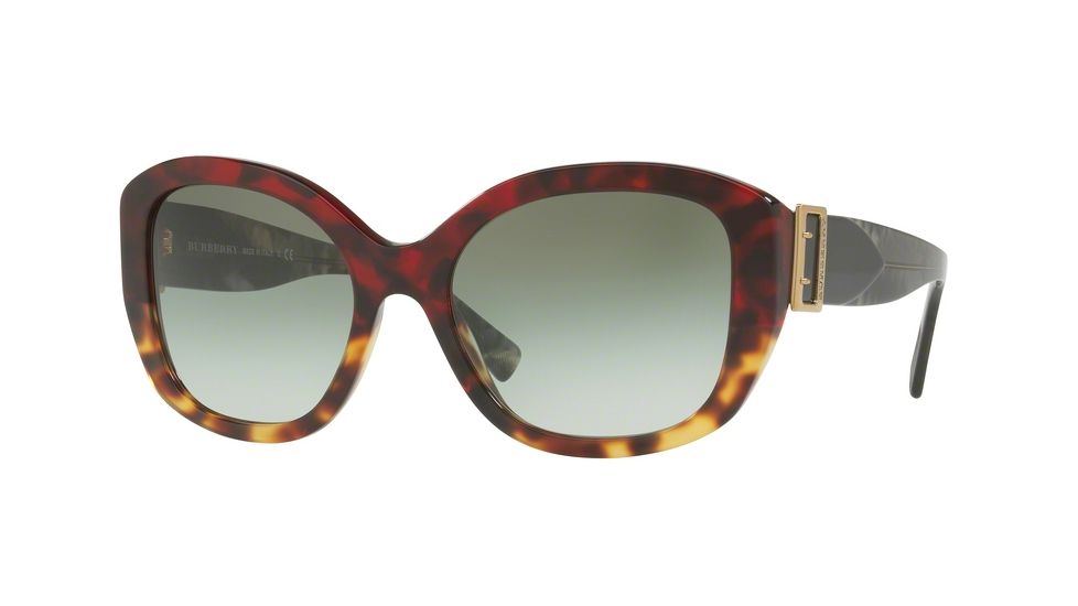 Burberry BE4248F Single Vision Prescription Sunglasses BE4248F-36358E-57 - Lens Diameter 57 mm, Frame Color Red Havana/light Havana