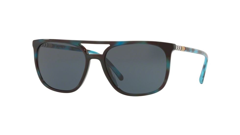 Burberry BE4257 Single Vision Prescription Sunglasses BE4257-370287-57 - Lens Diameter 57 mm, Frame Color Blue Havana