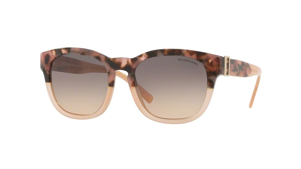 Burberry BE4258 Single Vision Prescription Sunglasses BE4258-3678G9-54 - Lens Diameter 54 mm, Frame Color Brown Havana/pink