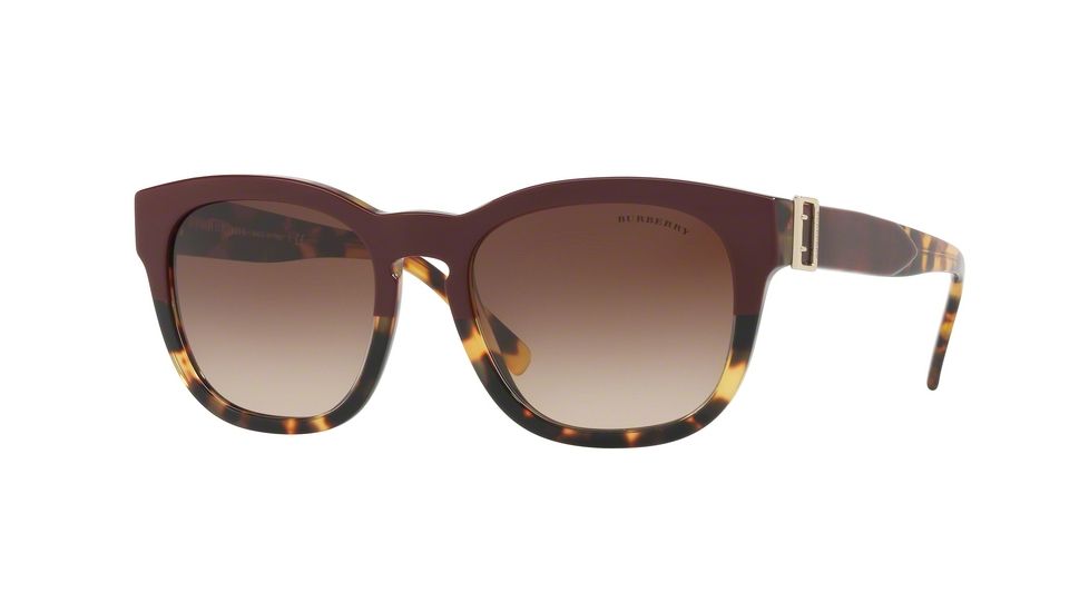 Burberry BE4258 Single Vision Prescription Sunglasses BE4258-368013-54 - Lens Diameter 54 mm, Frame Color Top Grad Red On Tortoise
