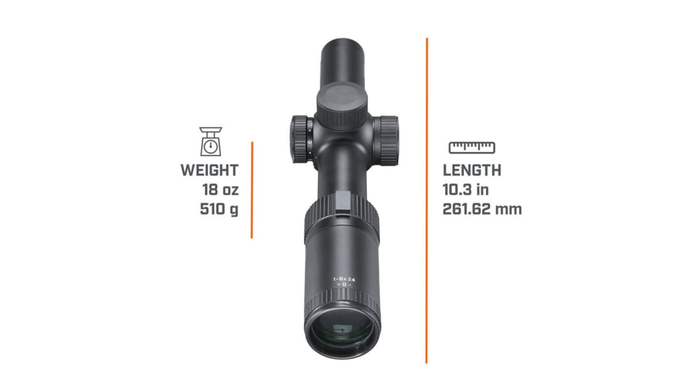 Bushnell 1-6x24 Trophy Quick Acquisition Riflescope, 30 mm, Secong Focal Plane, Dot Drop Reticle, 140 MOA, Hang Tag, Black, RT1624BS15