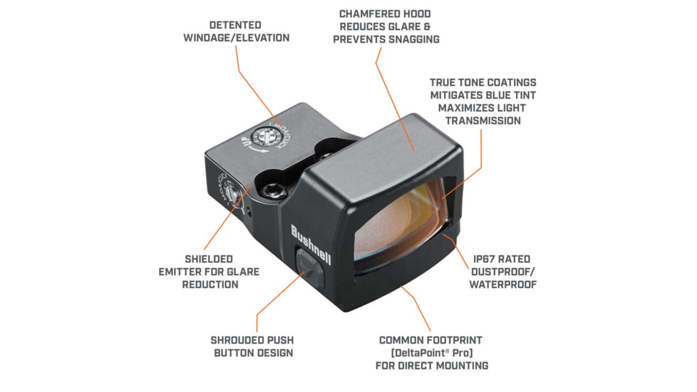 Bushnell 1X25mm RXS-250 Reflex Sight FMC, Weaver/Picatinny, Red, Unlimited, Black, RXS250