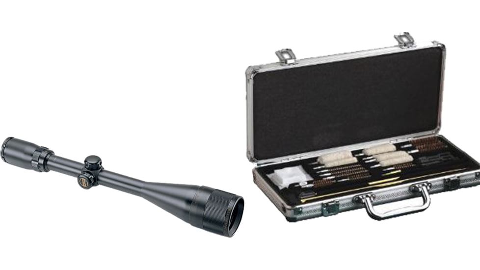Bushnell Banner 6-18x50 Matte Black Multi-X Reticle Rifle Scope 616185 and Hoppes Deluxe Gun Cleaning Accessory Kit