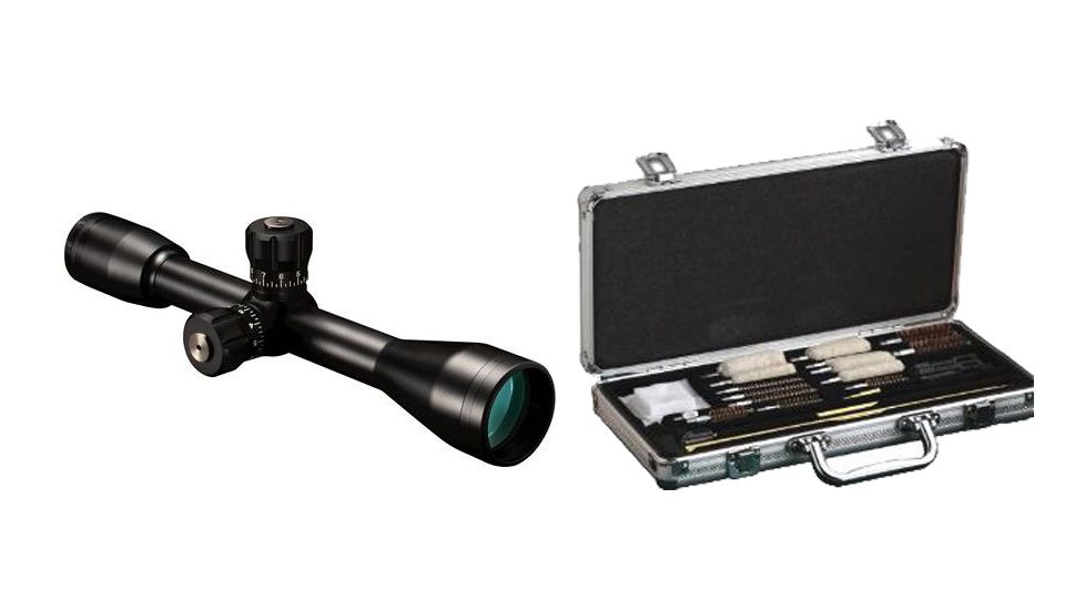 Bushnell Elite 10x40 MilDot Target Turrets Argon Fixed Power Rifle Scope, Matte Black ET1040 and Hoppes Deluxe Gun Cleaning Accessory Kit