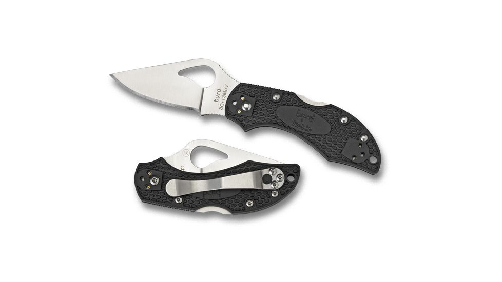 Byrd Robin2 Lightweight Black Handle, Black Blade FRN Fine Edge Folding Knife