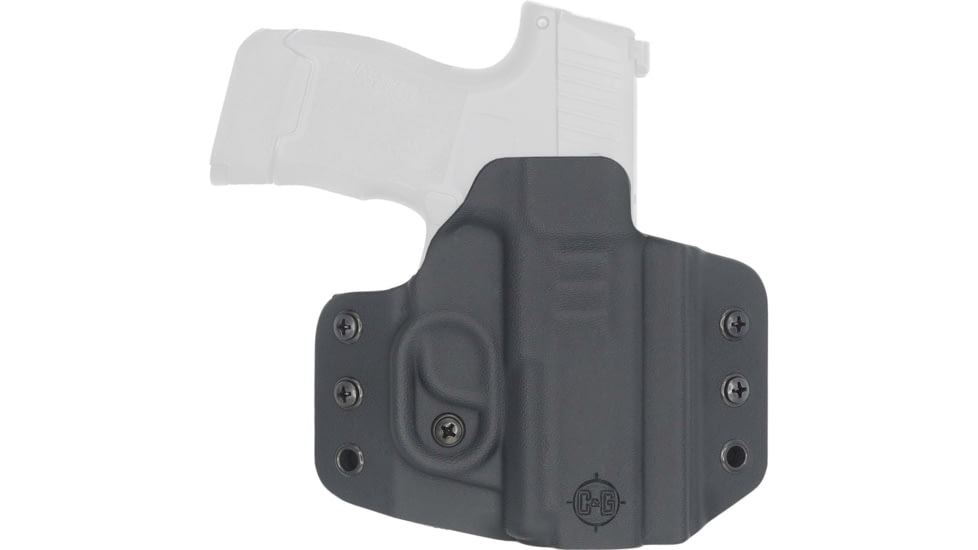 C&amp;G Holsters Covert Kydex OWB Belt Holster w/Omega and Kickramp, SIG Sauer P365, Right Hand, CNC, Black, 0256-100